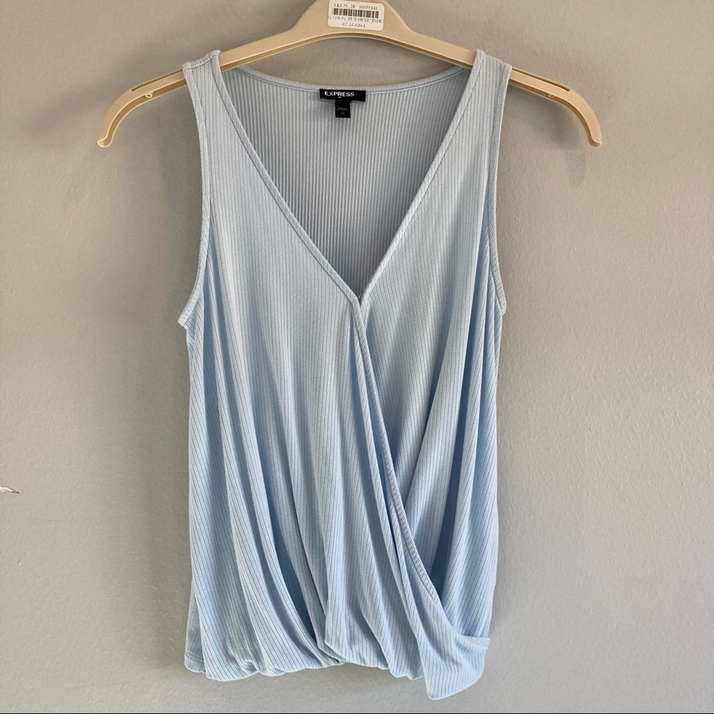 Express Factory Ribbed Wrap Front Tank